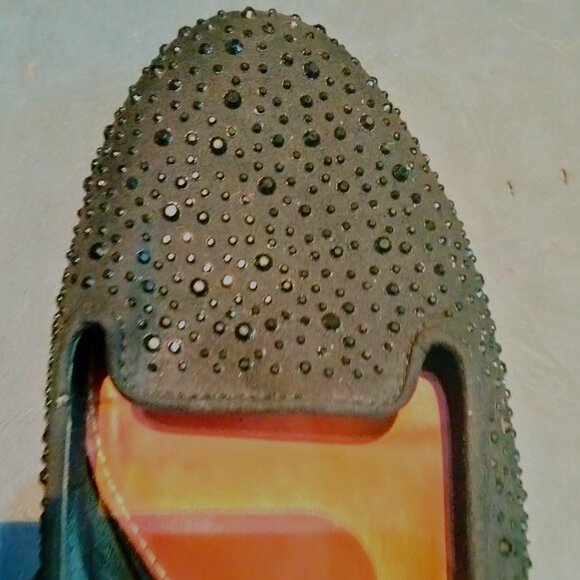 MIA Black Rhinestone Studded Flat Loafers Size 9 - Picture 4 of 8